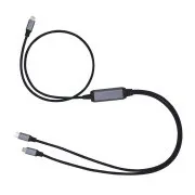 C-TECH USB Typ-C PD 100W Stromsplitterkabel, 0,7m   2x0,5m, schwarz