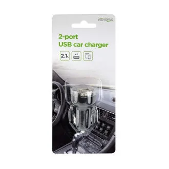 Gembird 2x USB Autoladegerät 2,1A, schwarz