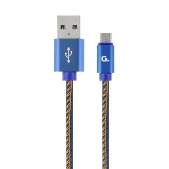 Gembird geflochtenes Denim USB-A/microUSB Kabel 1m