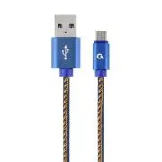 Gembird geflochtenes Denim USB-A/microUSB Kabel 1m