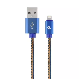 Gembird geflochtenes Denim USB-A/Lightning Kabel 2m