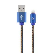 Gembird geflochtenes Denim USB-A/Lightning Kabel 2m