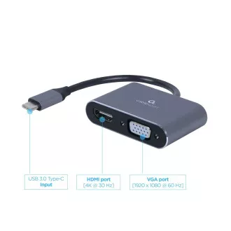 Gembird USB-C/HDMI, VGA-Adapter