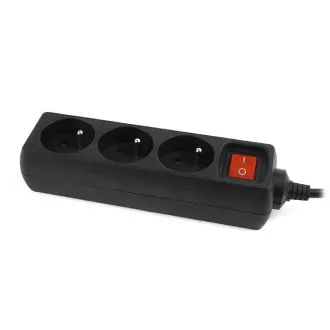 GEMBIRD Verlängerungskabel 3FR/10A/C14, 0,6m, schwarz