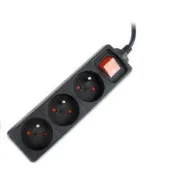GEMBIRD Verlängerungskabel 3FR/10A/C14, 0,6m, schwarz