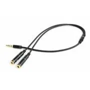 GEMBIRD 3,5 mm Klinke Audio Mikrofon Reduzierstück, 20 cm, 2xF/M, 4pin