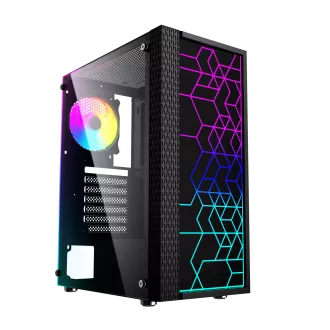Gembird Computer Fornax 2500 ARGB/Midi Tower/Transparent/Schwarz