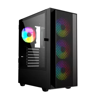 Gembird Fornax 4000 ARGB/Midi Tower/Transparent/Schwarz