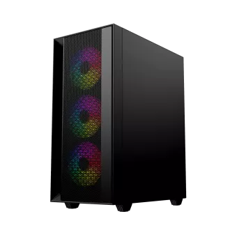 Gembird Fornax 4000 ARGB/Midi Tower/Transparent/Schwarz