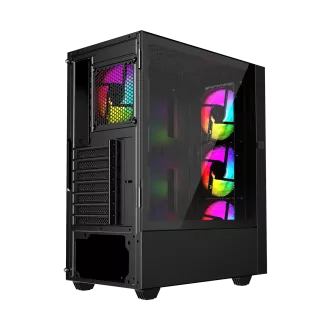 Gembird Fornax 4000 ARGB/Midi Tower/Transparent/Schwarz