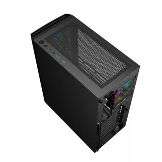 GEMBIRD Fornax 400X/Midi Tower/Transpar./Schwarz