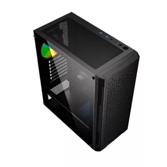 GEMBIRD Fornax 400X/Midi Tower/Transpar./Schwarz
