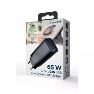 GEMBIRD PD Ladegerät 1xUSB-A 2xUSB-C 67W schwarz GEMBIRD PD Ladegerät 1xUSB-A 2xUSB-C 67W schwarz