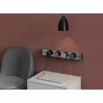 Steckdosenmodul Viking A40SB, silber-schwarz/Ausgänge - 1xAC/Leistung bis 2500W/230V,16A,50Hz/Steckdosentyp