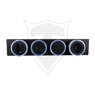 Steckdosenmodul Viking A40SB, silber-schwarz/Ausgänge - 1xAC/Leistung bis 2500W/230V,16A,50Hz/Steckdosentyp