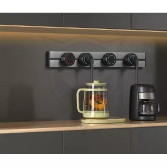 Steckdosenleiste - Unterputz Viking LZ40B/230V,50Hz/40cm Länge/schwarz/bis zu 5 Module/IP20/Aluminium/unterputz