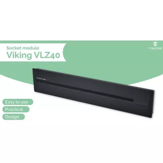 Steckdosenleiste - Unterputz Viking LZ40B/230V,50Hz/40cm Länge/schwarz/bis zu 5 Module/IP20/Aluminium/unterputz