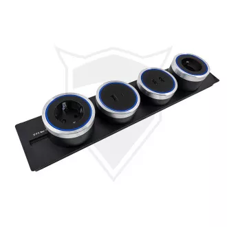 Steckdosenleiste - Unterputz Viking LZ40B/230V,50Hz/40cm Länge/schwarz/bis zu 5 Module/IP20/Aluminium/unterputz