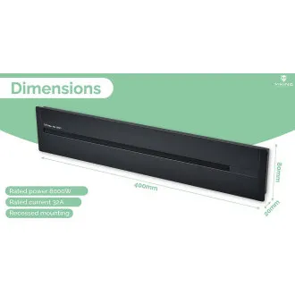 Steckdosenleiste - Unterputz Viking LZ40B/230V,50Hz/40cm Länge/schwarz/bis zu 5 Module/IP20/Aluminium/unterputz