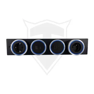 Steckdosenleiste - Unterputz Viking LZ40B/230V,50Hz/40cm Länge/schwarz/bis zu 5 Module/IP20/Aluminium/unterputz