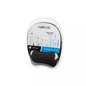 Natec CHIPMUNK ergonomisches Mauspad, Memory-Schaum, schwarz, 230x200 mm