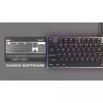 Genesis Gaming Mechanische Tastatur THOR 420/RGB/Content Slim Blau/Wireless USB/US-Layout/Grau