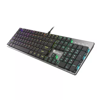 Genesis Gaming Mechanische Tastatur THOR 420/RGB/Content Slim Blau/Wireless USB/US-Layout/Grau