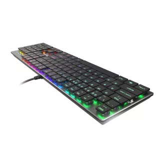 Genesis Gaming Mechanische Tastatur THOR 420/RGB/Content Slim Blau/Wireless USB/US-Layout/Grau