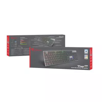 Genesis Gaming Mechanische Tastatur THOR 420/RGB/Content Slim Blau/Wireless USB/US-Layout/Grau