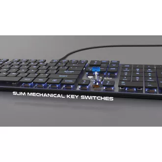 Genesis Gaming Mechanische Tastatur THOR 420/RGB/Content Slim Blau/Wireless USB/US-Layout/Grau