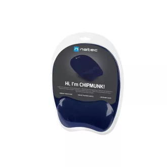 Natec CHIPMUNK ergonomisches Mauspad, Memory-Schaum, Marineblau, 230x200 mm