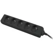 Verlängerungskabel 230V 3m 5 Steckdosen, schwarz