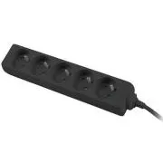Verlängerungskabel 230V 3m 5 Steckdosen, schwarz