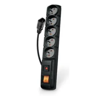 Acar F5 IEC 5m Kabel, 5 Steckdosen, Überspannungsschutz, C14 für USV, schwarz Acar F5 IEC 5m Kabel, 5 Steckdosen, Überspannungsschutz, C14 für USV, schwarz