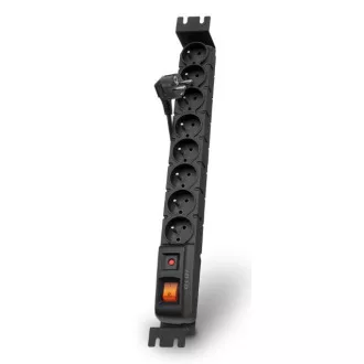 Acar S8 FA Rack 3m Kabel, 8 Steckdosen, Überspannungsschutz, für Rack, schwarz