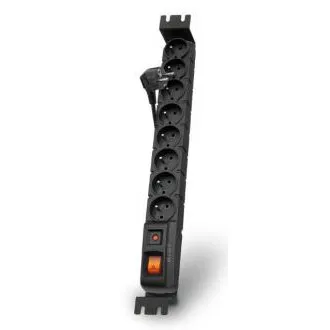 Acar S8 FA Rack 1,5m Kabel, 8 Steckdosen, Überspannungsschutz, für Rack, schwarz
