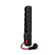 Acar F5 10m Kabel, 5 Steckdosen, Überspannungsschutz, max. Strom 16A, schwarz