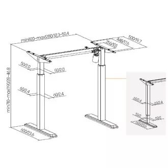 Höhenverstellbares Tischgestell Brateck S03-22DE 1 Motorbereich 710-1190 mm Tragfähigkeit 80 kg Höhenverstellbares Tischgestell Brateck S03-22DE 1 Motorbereich 710-1190 mm Tragfähigkeit 80 kg