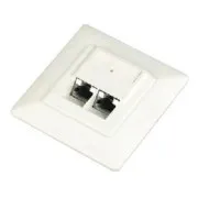 DATACOM STP Doppelsteckdose Cat5e Unterputz 45°.
