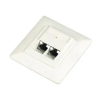 DATACOM STP Doppelsteckdose Cat5e Unterputz 45°.