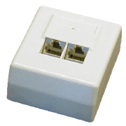 DATACOM STP Doppelsteckdose Cat5e über Putz 45 Grad.