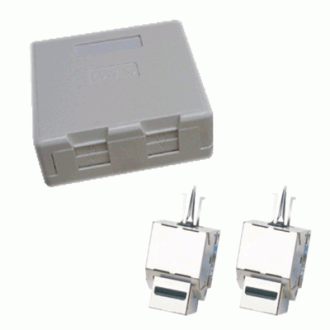 Doppelte Buchse CAT5E STP 2xRJ45 für Gipskarton Anti-Staub. Doppelte Buchse CAT5E STP 2xRJ45 für Gipskarton Anti-Staub.