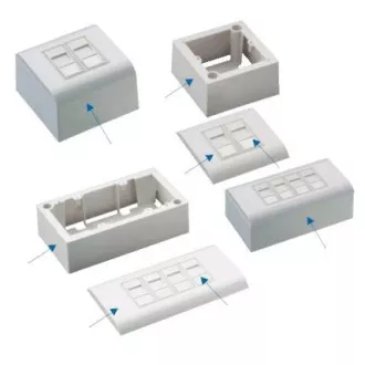 DATACOM Modul Datenbuchse UTP CAT5E 4xRJ45 für Unterputzmontage DATACOM Modul Datenbuchse UTP CAT5E 4xRJ45 für Unterputzmontage