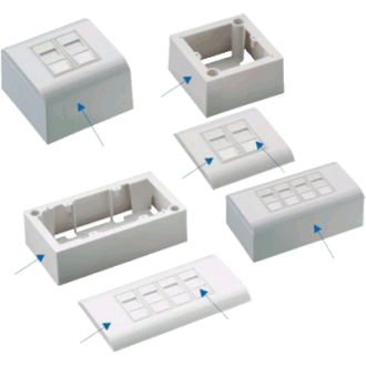 DATACOM Modul Datenbuchse STP CAT5E 4xRJ45 für Unterputzmontage DATACOM Modul Datenbuchse STP CAT5E 4xRJ45 für Unterputzmontage