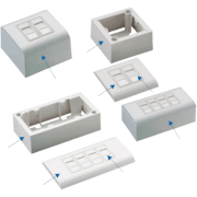 DATACOM Modul Datenbuchse STP CAT5E 4xRJ45 für Unterputzmontage