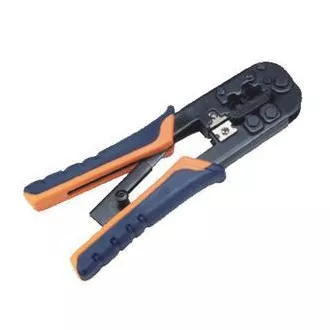 DATACOM Verbindungswerkzeug 6P 8P Ratsche - Griff OR/BL DATACOM Verbindungswerkzeug 6P 8P Ratsche - Griff OR/BL