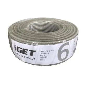 Installationskabel iGET CAT6 UTP PVC Eca 100m/Dose, Drahtkabel, mit Brandverhaltensklasse Eca Installationskabel iGET CAT6 UTP PVC Eca 100m/Dose, Drahtkabel, mit Brandverhaltensklasse Eca