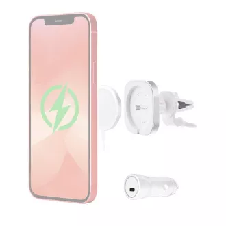 ER POWER CAR VENT MOUNT Halterung für MagSafe Ladegerät   20W Autoladegerät - weiß