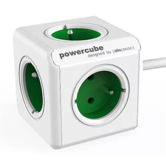 Steckdosen-Verlängerung. PowerCube EXTENDED, Grün, 5-Steckdosen, 1,5 m Kabel