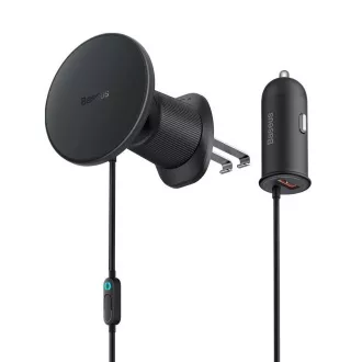 Baseus Magnetischer Kühlergrillhalter mit USB-A 15W 25W Ladegerät schwarz Baseus Magnetischer Kühlergrillhalter mit USB-A 15W 25W Ladegerät schwarz